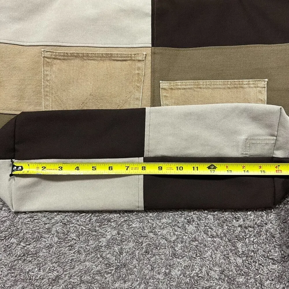 Handmade Bag Patchwork Denim Tote Bag Shoulder Bag Canvas Workwear 15.5x6x15